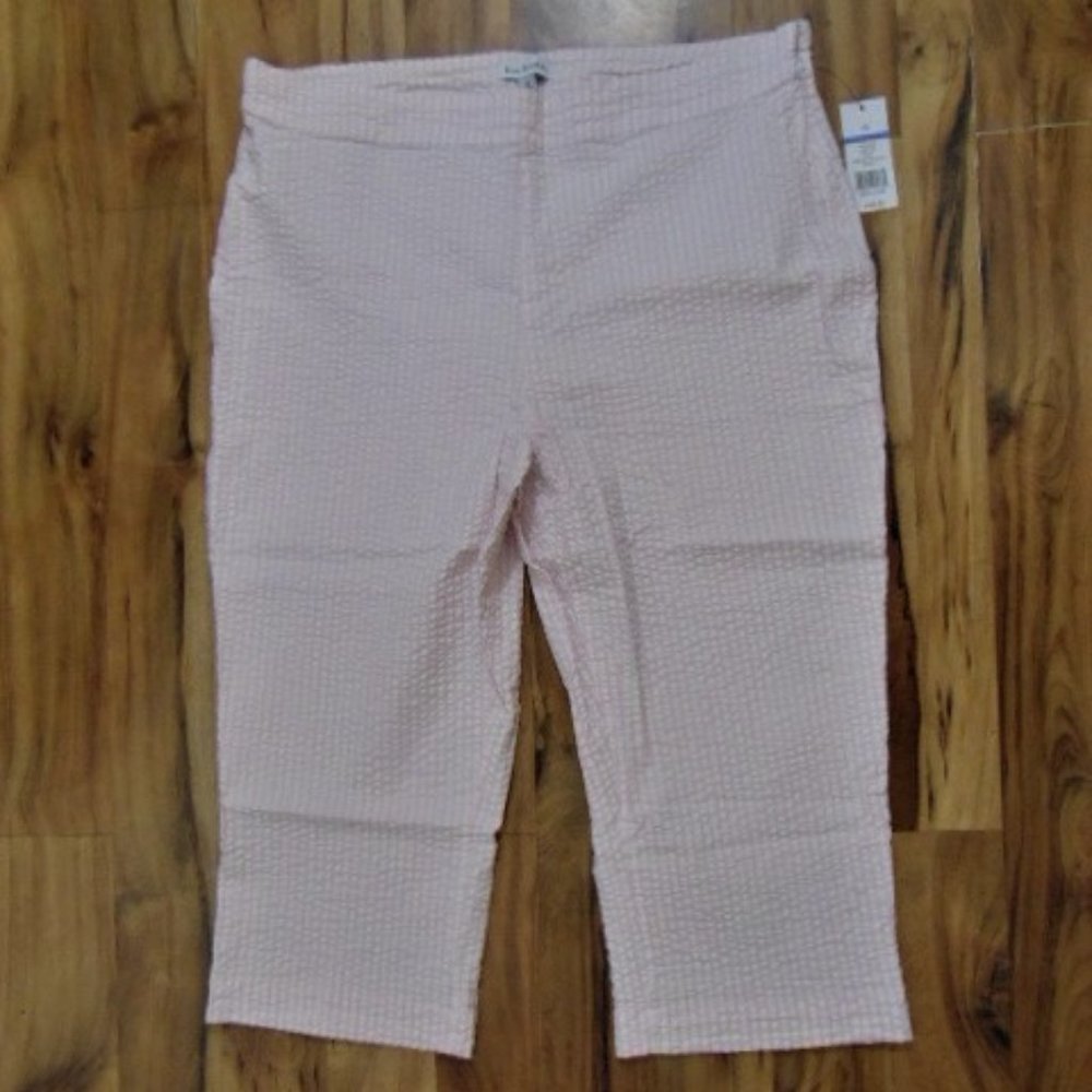 Kim Rogers Seersucker "Spring Polish" Capri Pants